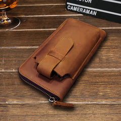 Vintage Cool Mens Leather Long Wallet Clutch Wallet Phone Wallet for Men - iwalletsmen