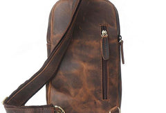 Cool Leather Chest Bag Sling Bag Crossbody Bag Travel Bag Sling Hiking Bag For Mens - iwalletsmen