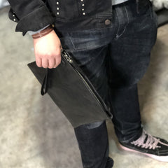 Fashion Business Black Large Leather Mens Long Wallet Wristet Wallet Clutch Wallet Hand Bag For Men - iwalletsmen
