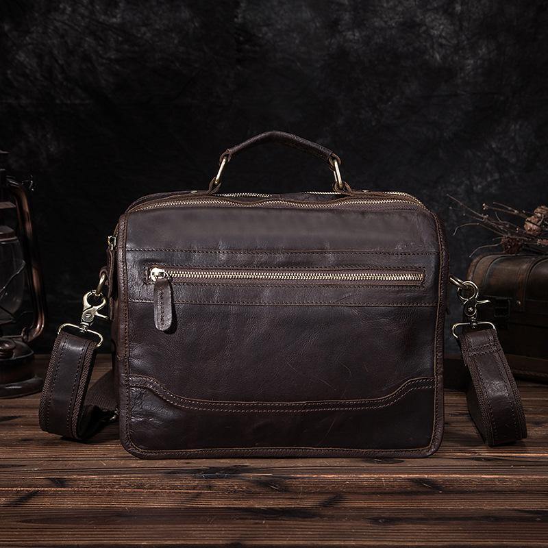 Brown Men's Small Professional Briefcase 10‘’ Laptop Handbag Business Shoulder Bag For Men - iwalletsmen