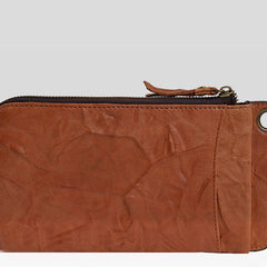 Handmade Mens Cool Long Leather Chain Wallet Cards Biker Trucker Wristlet Wallet - iwalletsmen