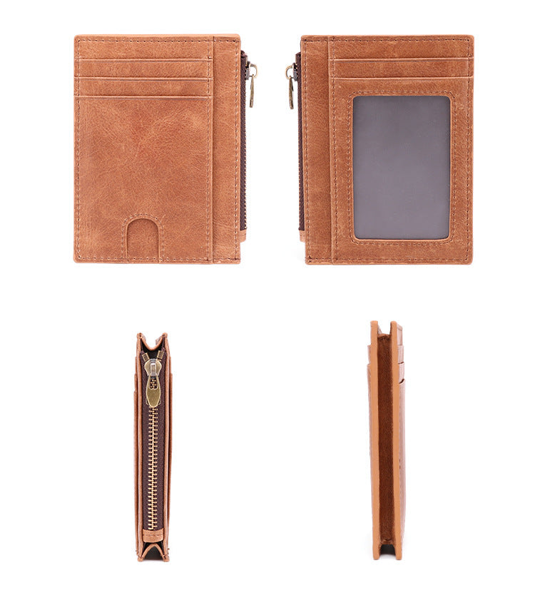 RFID Leather Mens Small Wallet Cardholder Wallet Front Pocket Wallets for Men - iwalletsmen