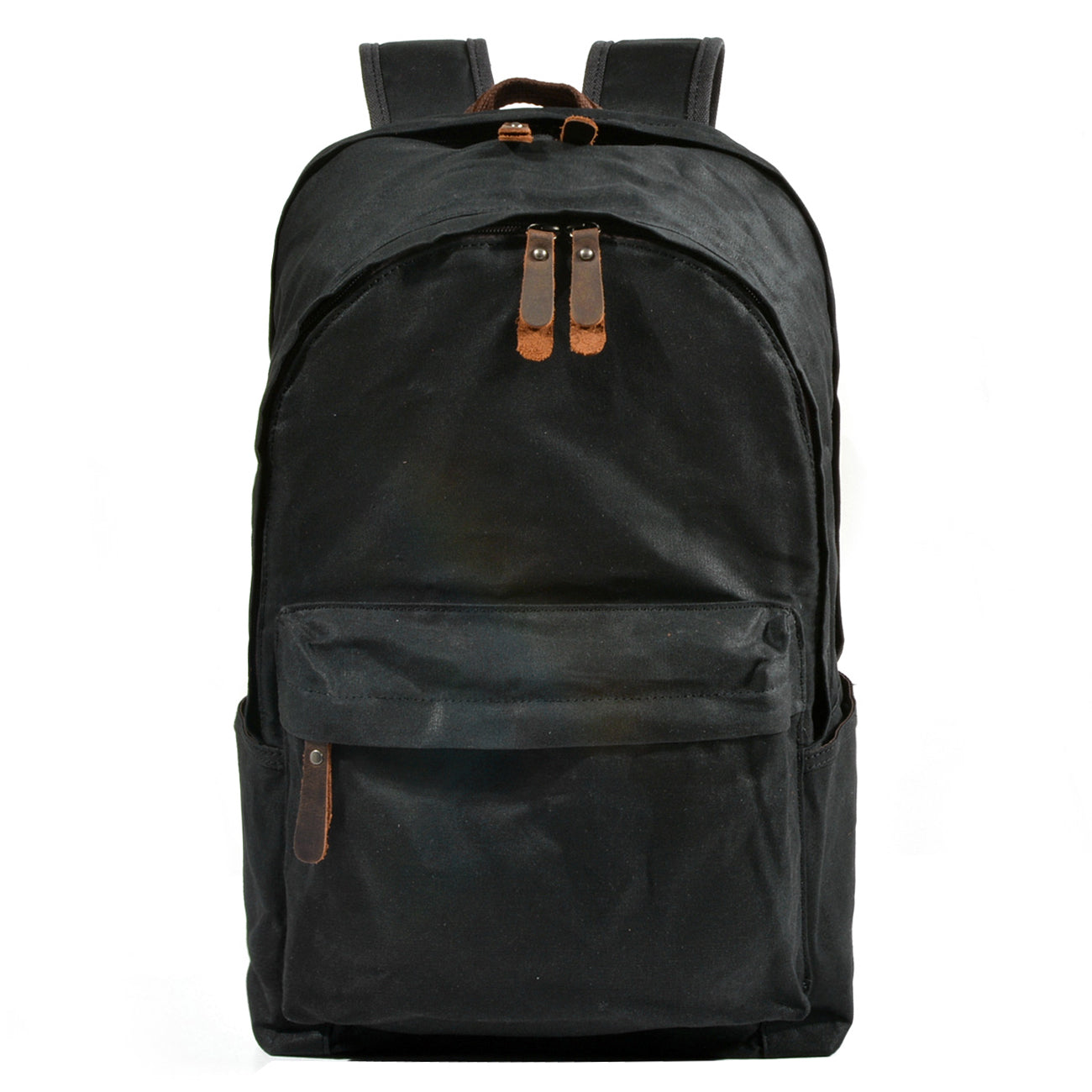 Waxed Canvas Mens Large College 14'' Computer Black Backpack Travel Backpack for Men - iwalletsmen