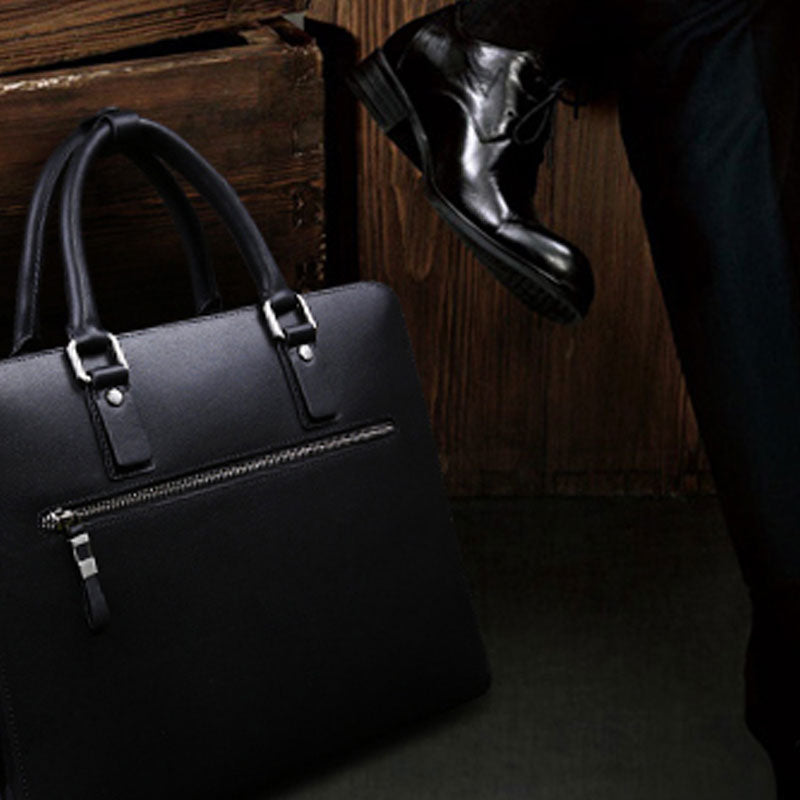 Genuine Leather Mens Cool Messenger Bag Briefcase Work Bag Business Bag Laptop Bag for men