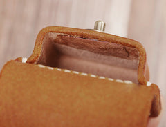 Handmade Light Brown  Leather Mens Zippo Lighter Case With Belt Loop Zippo  Standard Lighter Holders For Men - iwalletsmen