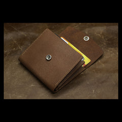 Handmade Leather Mens Cool billfold Wallet Card Holder Small Card Slim Wallets for Men
