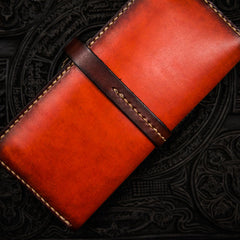 Handmade Leather Men Tooled Cool Leather Wallet Long Phone Wallets for Men