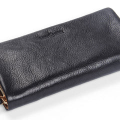 Handmade Leather Mens Cool Long Leather Wallet Bifold Clutch Wallet for Men - iwalletsmen