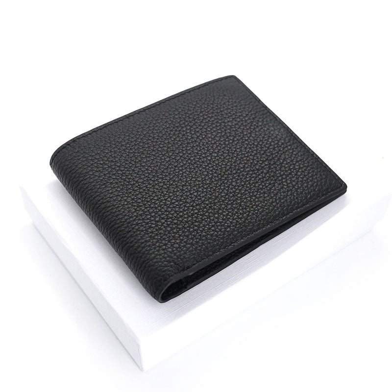 Black Leather Mens Bifold Small Wallet Front Pocket Wallet Slim Small Wallet for Men - iwalletsmen