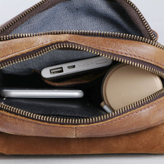 Cool Vintage Leather Small Mens Messenger Bags Shoulder Bags for Men - iwalletsmen