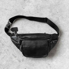 Casual Black MENS LEATHER FANNY PACK FOR MEN Cool BUMBAG Brown WAIST BAGS For Men - iwalletsmen