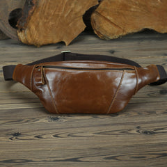Brown MENS LEATHER FANNY PACK Coffee BUMBAG Vintage WAIST BAGS for Men - iwalletsmen