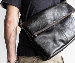 Genuine Leather Mens Cool Messenger Bag iPad Bag Chest Bag Bike Bag Cycling Bag for men - iwalletsmen