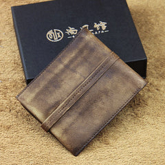 Handmade Mens Cool billfold Leather Wallet Men Small Slim Wallets Bifold for Men - iwalletsmen