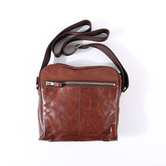 Vintage BROWN LEATHER MEN'S 10 inches Square Side Bags MESSENGER BAG BLACK Black Courier Bags FOR MEN - iwalletsmen