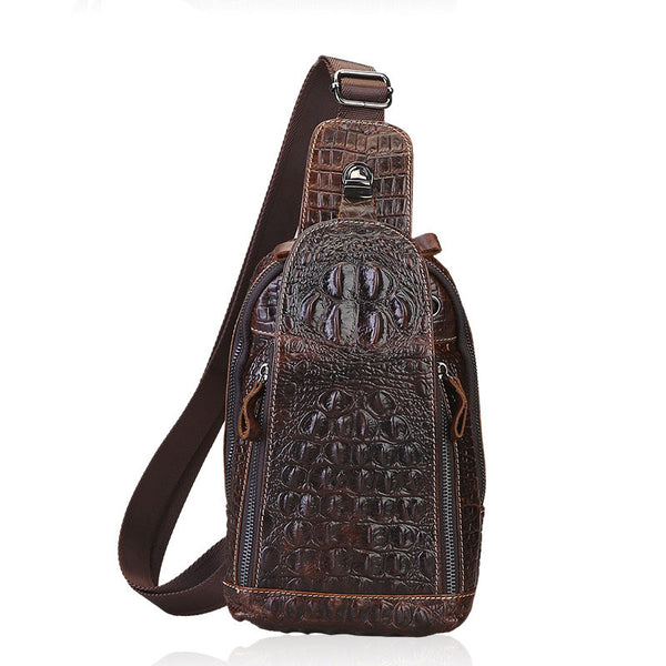 Cool Mens Leather Sling Bag One Shoulder Backpacks Sling Crossbody Backpack For Men - iwalletsmen