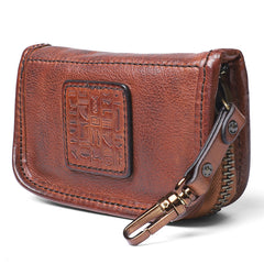 Handmade Leather Mens Small Brown Key Wallet Key Holder Black Car Key Case for Men - iwalletsmen