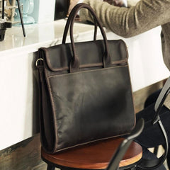 Genuine Leather Mens Cool Messenger Bag Briefcase Work Bag Business Bag for men