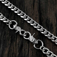 16'' SOLID STAINLESS STEEL BIKER SILVER WALLET CHAIN LONG PANTS CHAIN Jeans Chain Jean Chain FOR MEN - iwalletsmen