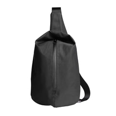 Cool OXFORD CLOTH PVC Men's Sling Bag Black One Shoulder Backpack For Men - iwalletsmen