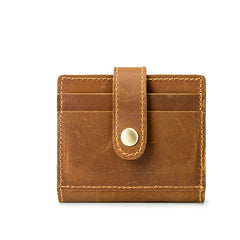 VINTAGE BROWN LEATHER MEN'S FRONT POCKET WALLETs Dark Brown SLIM CARD billfold WALLET SMALL WALLET FOR MEN - iwalletsmen