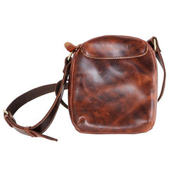 Black Leather Mens Casual Mini Phone Bags Messenger Bags Amber Postman Bag For Men - iwalletsmen
