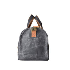 Gray Canvas Mens Travel Bag Weekender Bag Duffle Bag Large Canvas Weekender Bag for Men - iwalletsmen