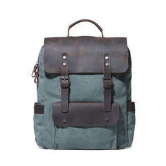 Cool Gray Canvas Travel Backpack Mens Canvas Backpack Canvas School Bag for Men - iwalletsmen