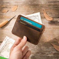 Mens Leather Slim Cards Holder Front Pocket Wallets Card Wallet for Men - iwalletsmen