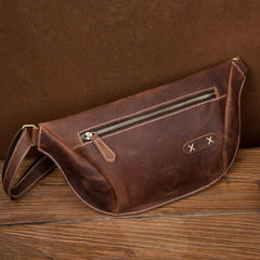 Cooll Mens Brown Leather Fanny Pack Mens Waist Bags Hip Pack Belt Bags Bumbags for Men - iwalletsmen