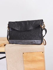Cool Mens Black Leather Courier Bags Side Bags Leather Messenger Bags Postman Bag for Men - iwalletsmen