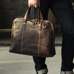 Genuine Leather Mens Cool Messenger Bag Briefcase Work Bag Business Bag for men