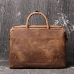 Vintage Leather Mens Briefcase Bag Work Bag Business Bag 15inch Computer Bag For Men - iwalletsmen