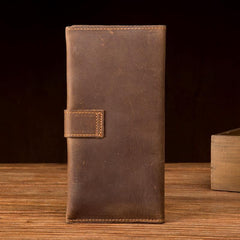 Cool Light Brown Mens Bifold Long Wallet Mutlicard Wallet Slim Long Wallet for Men - iwalletsmen
