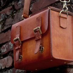 Cool Handmade Leather Mens Small Messenger Bag Camera Bag for men - iwalletsmen