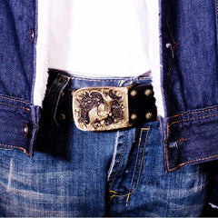 Handmade Genuine Leather Punk Rock Elephant Mens Cool Men Biker Trucker Leather Belt