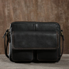 Handmade Leather Mens Cool Shoulder Bag Messenger Bag Chest Bag Bike Bag Cycling Bag for men