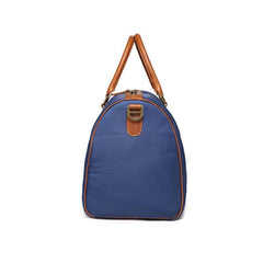Blue Nylon Leather Mens Travel Bag Weekender Bag Sports Shoulder Bag Large Travel Bag for Men - iwalletsmen