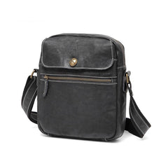 Black Cool Leather Mens Small Vertical Side Bag Messenger Bags Brown Casual Bicycle Bags for Men - iwalletsmen