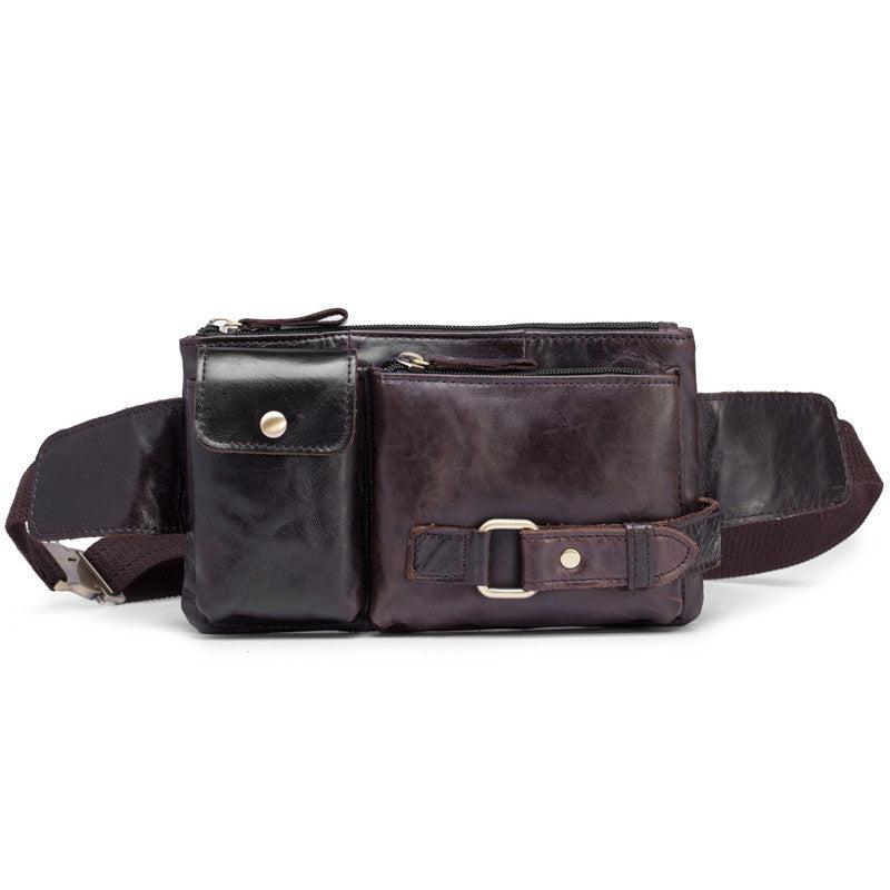 Leather Mens Fanny Pack Mens Waist Bag Hip Pack Black Belt Bag For Men –  iwalletsmen