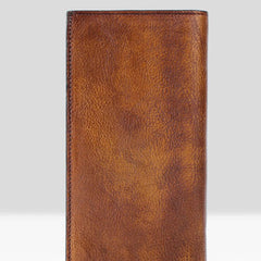Handmade Leather Mens Cool Long Leather Wallet Bifold Clutch Wallet for Men - iwalletsmen