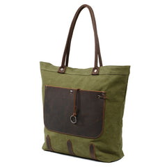 Mens Waxed Canvas Large Tote Bag Canvas Handbag Canvas Shoulder Bag for Men - iwalletsmen