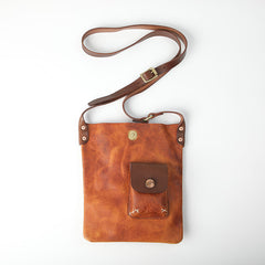 Vintage Tan Handmade LEATHER MEN'S Side BAG Courier Bag MESSENGER BAG Black Leather Postman BAG FOR MEN - iwalletsmen