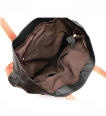 Black Vintage Leather Men Womens Large Tote Bag Brown Shoulder Tote Bag Shopper Tote For Men - iwalletsmen