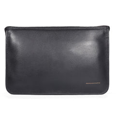 Coffee Leather Mens Large Leather Wallet Wristlet Bag Black Envelope Bag Clutch Wallet for Men - iwalletsmen