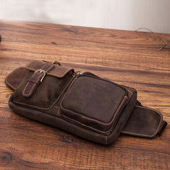 Vintage Mens Leather Biker Fanny Pack Waist Bags Fanny Bag For Men - iwalletsmen