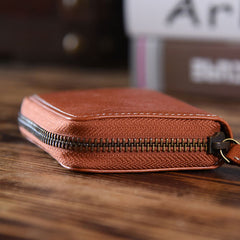 Handmade Mens Cool billfold Leather Wallet Men Small Card Wallets Zipper for Men - iwalletsmen