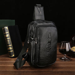 Cool Leather Mens Sling Bag Sling Shoulder Bag Sling Backpacks Chest Bag for men - iwalletsmen