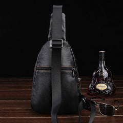 Cool Leather Mens Sling Bag Sling Shoulder Bags Sling Backpack Chest Bag for men - iwalletsmen