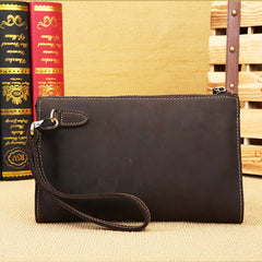 Vintage Mens Leather Clutch Bag Wristlet Bag Clutch Wallet For Men - iwalletsmen